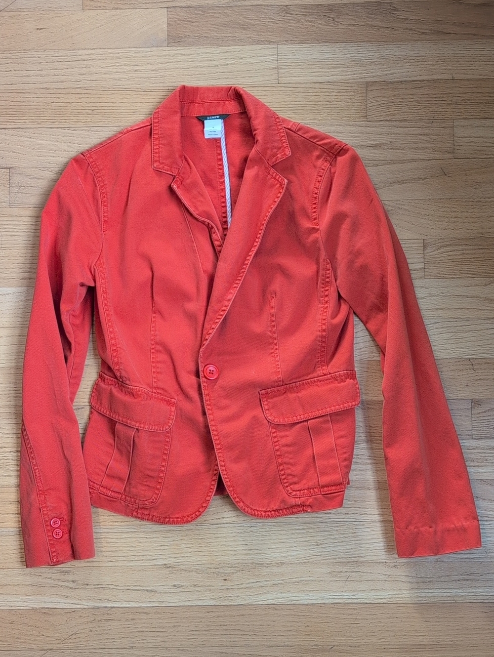 J. Crew Red-Orange Cotton Blazer